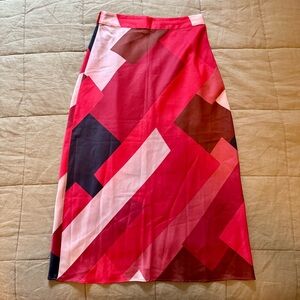 Geometric silk skirt